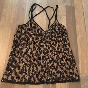 Express sequin cheetah top